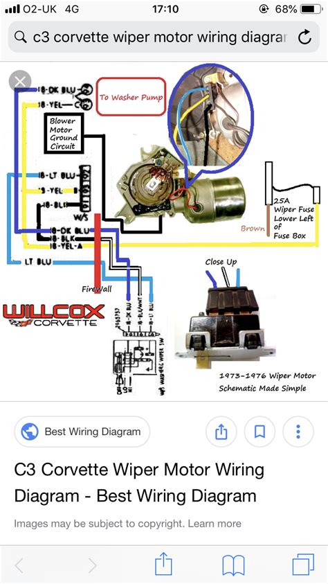 corvette wiper motor wiring diagram 